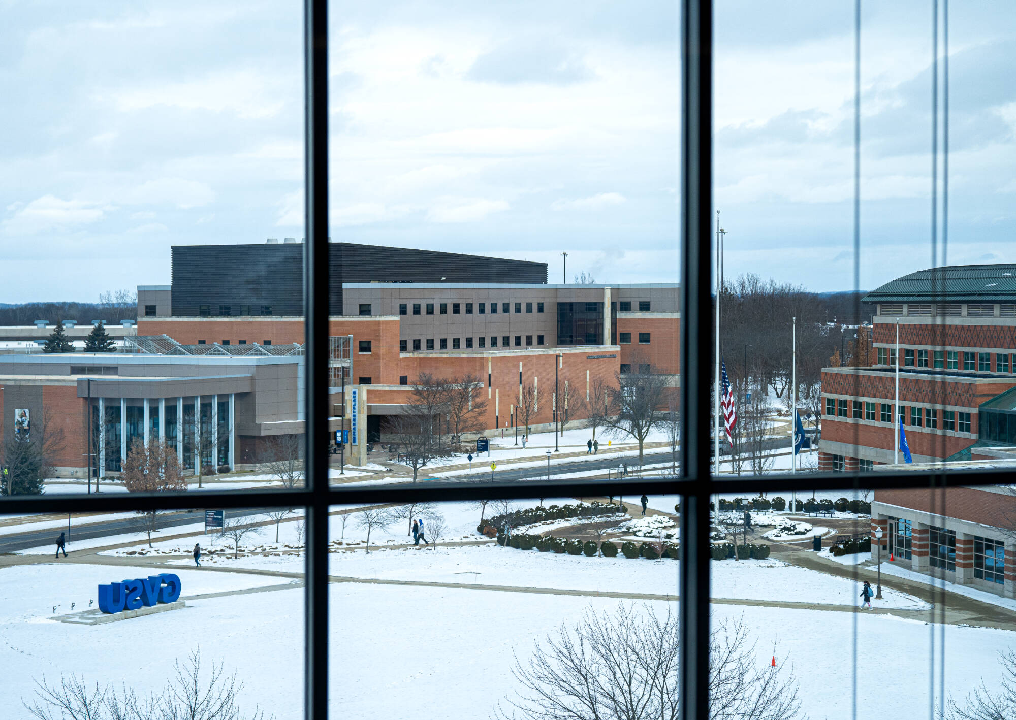 Captured from the three floor of the Mary Idema Library, the Valley Campus covered in snow on December 8th.